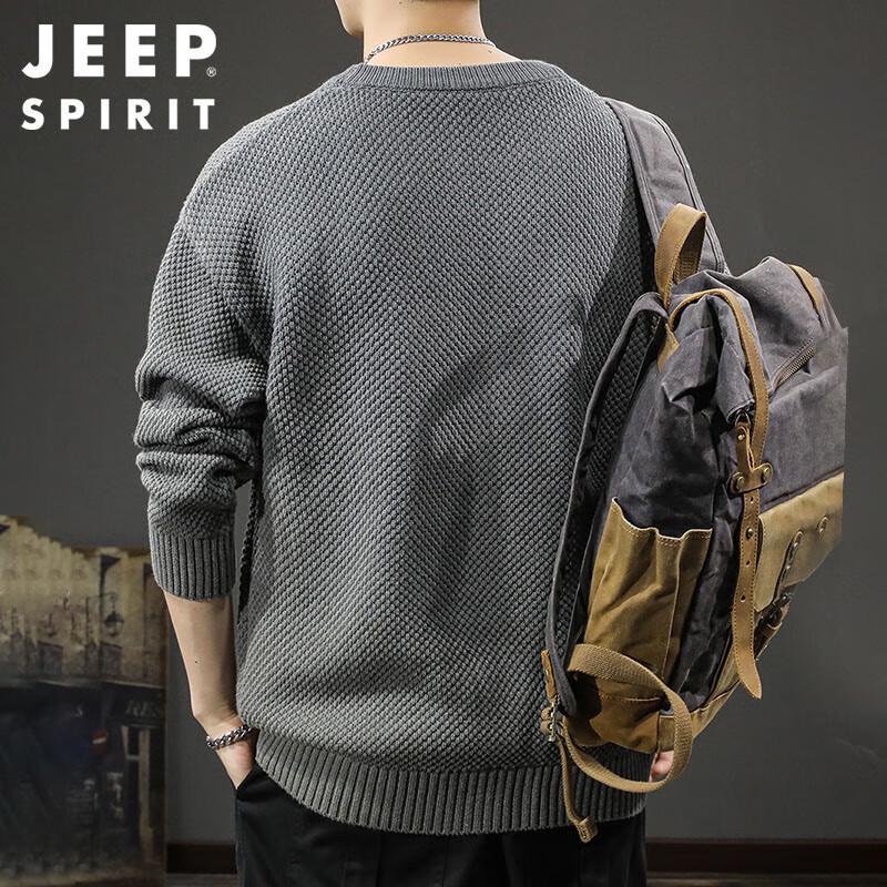 JEEP SPIRIT Men's Retro Chunky Knit Sweater