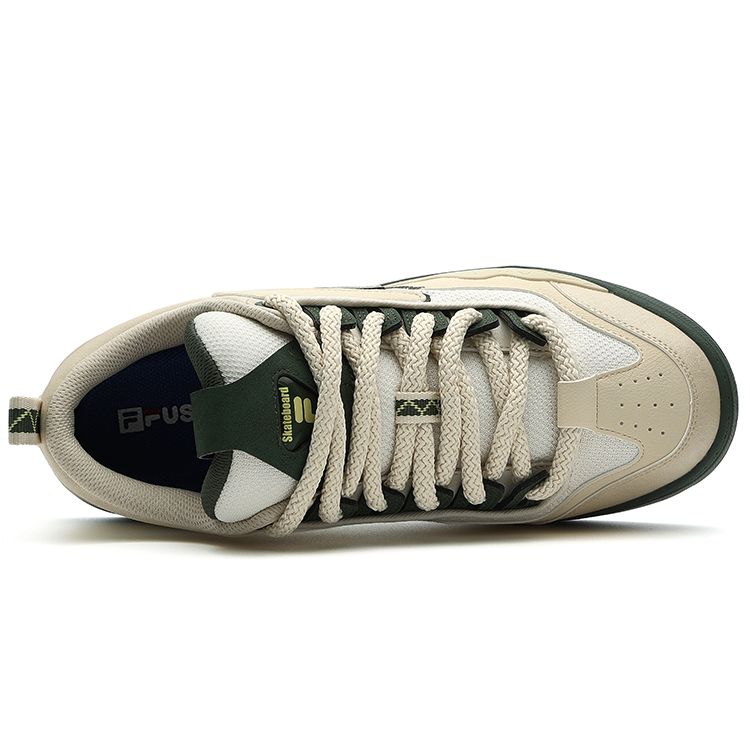 FILA Fusion Nollie Comfortable Versatile Low-Top Skate Shoes Men sneaker Beige T12M332301FWB