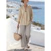 GMXIA Women's Fashion Casual Autumn Winter Long Sleeve V-Neck Pants Suits