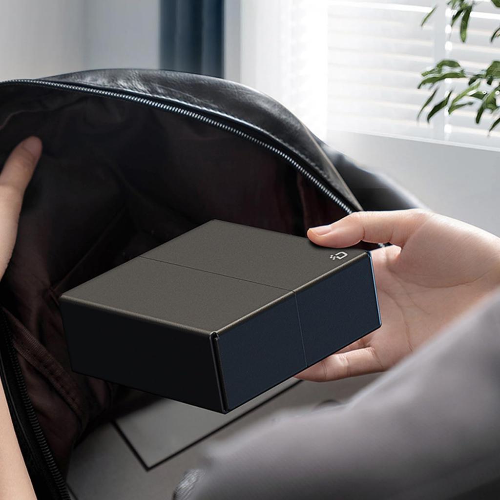 HARUMAKI 2025 Mac mini Pro Husă de Depozitare din Piele PU Suport de Birou cu Protecție Magnetică Ventilată Căldură Flocat Șoc Mini PC de Birou Înalt