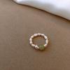 Hot Sell Trendy Natural Freshwater Pearl & Jade Stone Ladies Ring  For Women Birthday Gifts