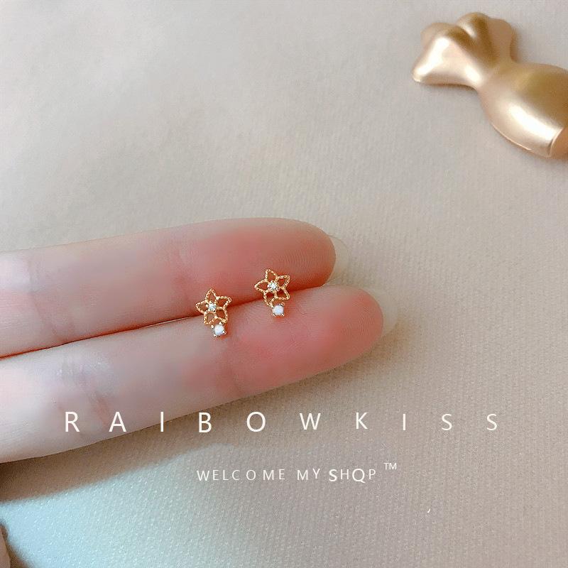Fashion Earrings For Women Mini Candy Sweet Hypoallergenic Stud Ear Girls Minimalist Gold Color Flower Piercing Jewelry Gifts