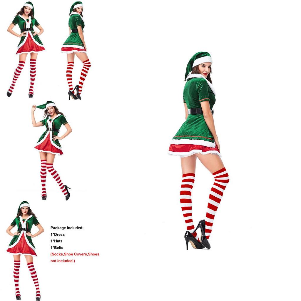 Adjustable And Durable Couple's Elf Cosplay Costume For Holiday Gatherings