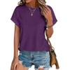 Summer Spring Solid Color Tshirt Loose Fit Round Neck Short Sleeve