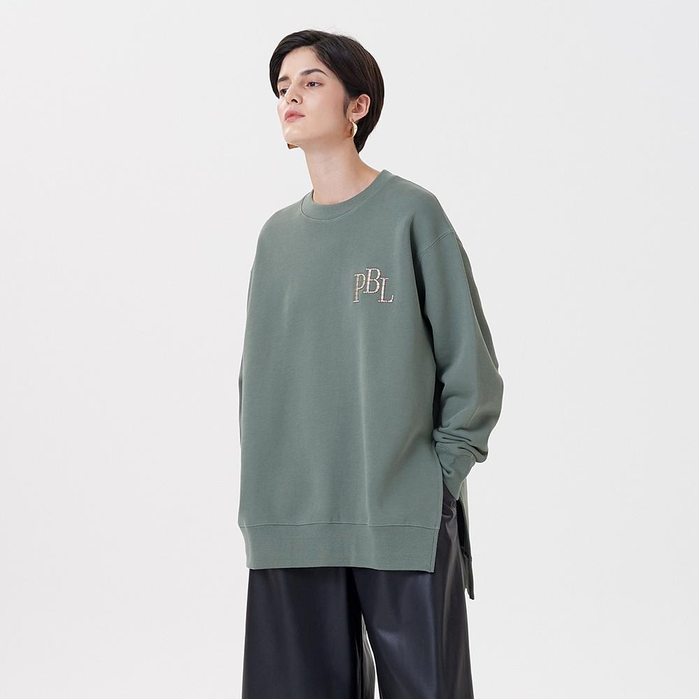 PINBLACK Unisex Slit Logo Embroidery Mtm Green