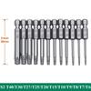11PCS Torx Head Screwdriver Bit Set Magnetic 1/4" Hex Shank S2 Steel 3 Inch Long Drill Bits Security Torx Bits T6-T40 50/100mm