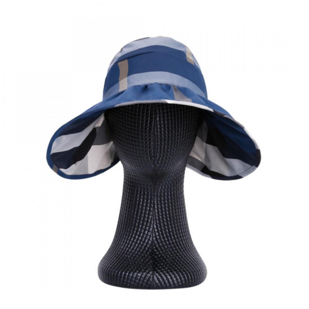 Shop Women Check Uv Protection Sun Cap Navy Km Wh 0586