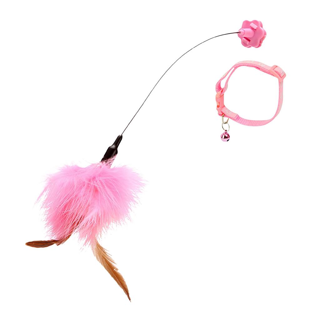 Relieves Boredom Since High Teasing Cat Stick Cat Toys Collar Collar Teasing Cat Artifacts Bite-resistant Feather Wire Teasing Cat Stick