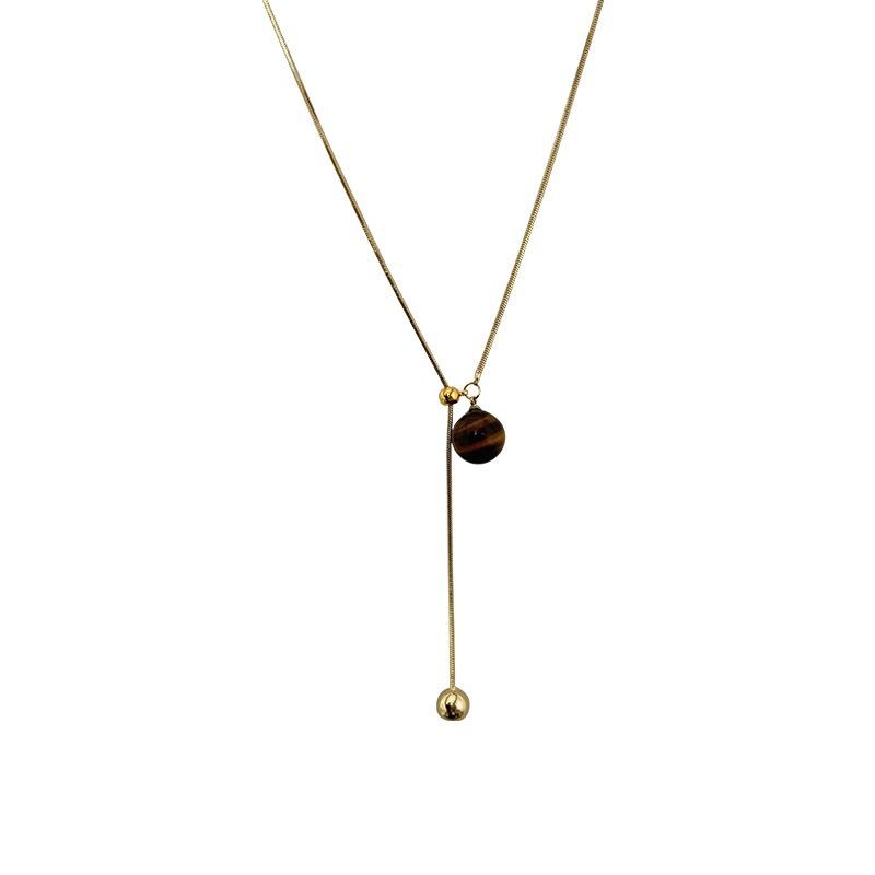 Catena Lunga per Maglione in Pietra Occhio di Tigre - Collana di Lusso Autunno/Inverno 2024 per Donna