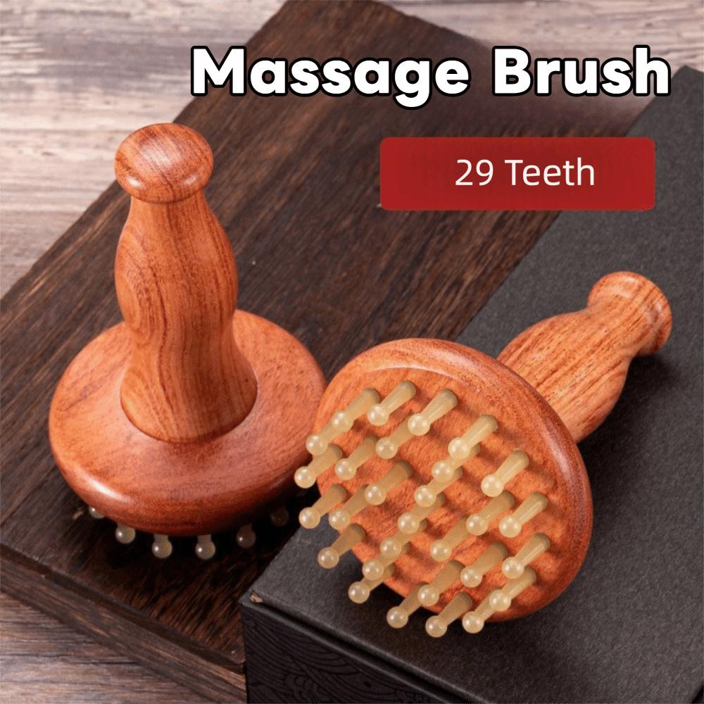 29 Teeth Gua Sha Massage Tool Wood Grain Wood Meridian Brush Meridian Massager  Body Meridian