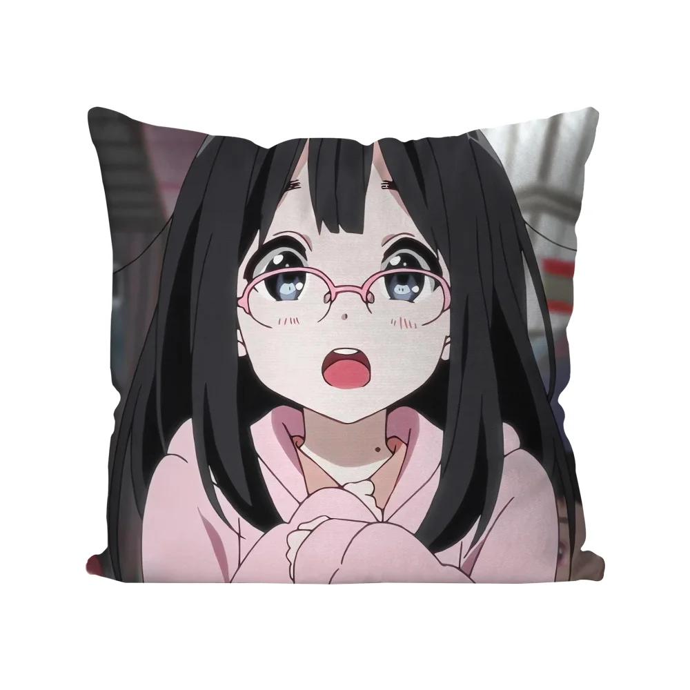Kitashirakawa Tamako Animation Tamako Market Kissenbezug Quadratisches Kissen Schlafzimmer Sofa Freizeitwagen Wohnzimmer Heimdekoration 40X40