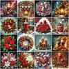 DIY 5D Diamond Painting Christmas Wreath Mosaic Candle Full Drill Embroidery Flower Crafts Art Supplies Unique Gift