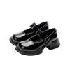 New Thick-soled Mary Jane Shoes Round Toe Shallow Mouth College English Small Leather Shoes One Word with Single Shoes Women