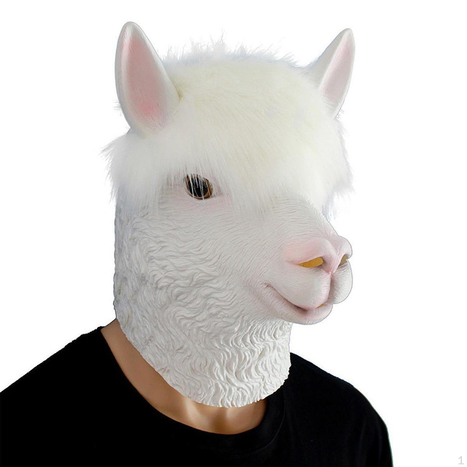 Alpaca Costume Headpiece Fun Animal Face Cover
