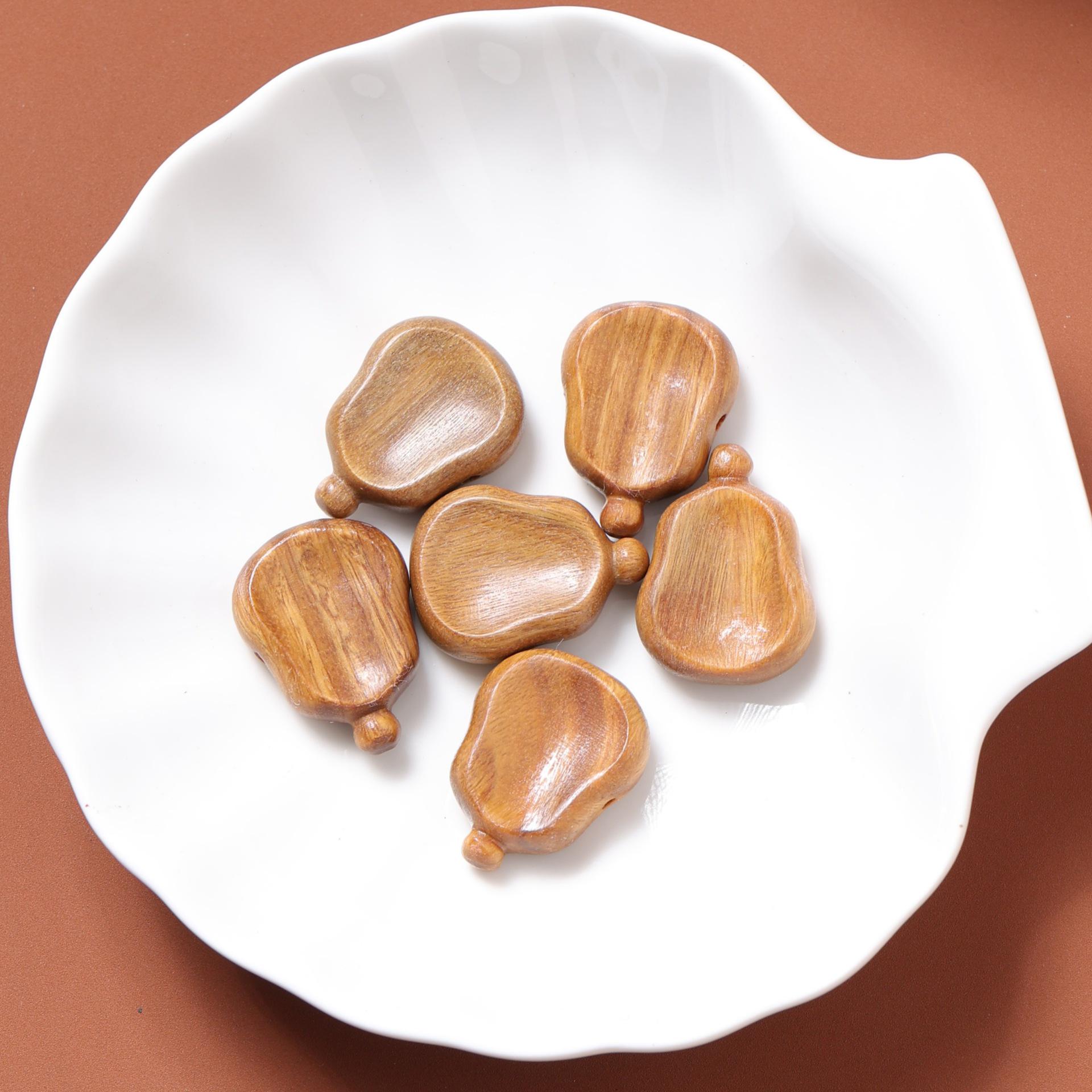 Barbie Sandalwood & Rosewood Gourd Ornaments: DIY Jewelry & Rainbow Wood Banana Leaf Fan Bracelet Pendant