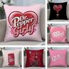 Cherry Drink D-Dr-P-Pepper Cushion Cover Soft Plush Fabric Double-Sided Printed Sofa Cushion Cover for All Seasons Home Decor