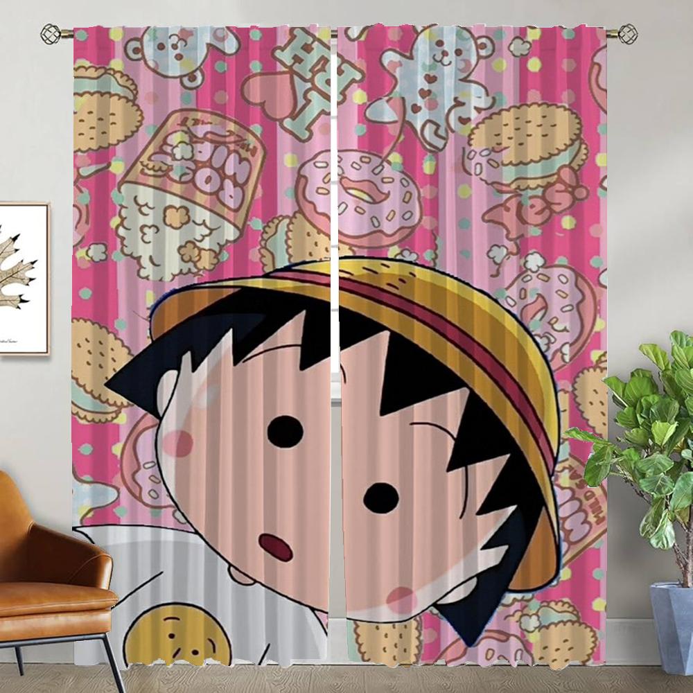 

Противомоскитные шторы для гостиной Chibi Marukos Домашние интерьерные шторы 2 штуки Оконные шторы-тени Хэллоуинская декорация W50xH70cmx2pcs-CL