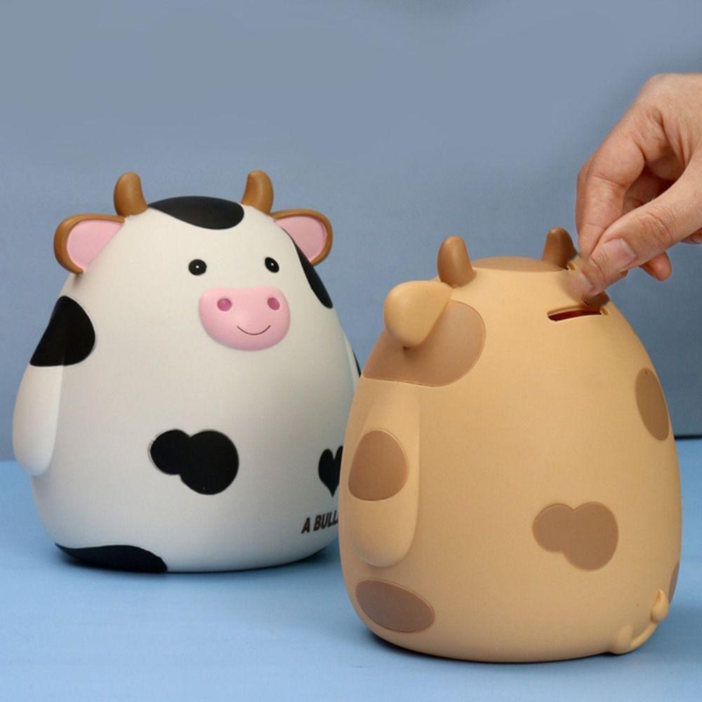 Anti-fall Cow Piggy Bank High Capacity Cute Money Jar Funny Cow Money Box  Children's