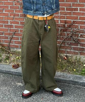 Tegseu Tx306 Curved Baggy Balloon Denim (Khaki)