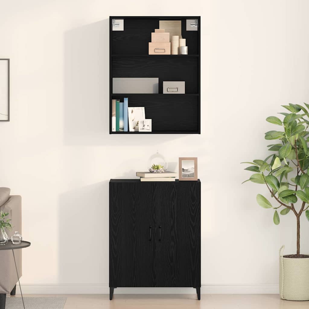 Highboard Black Oak Effect 69.5 x 32.5 x 180 cm