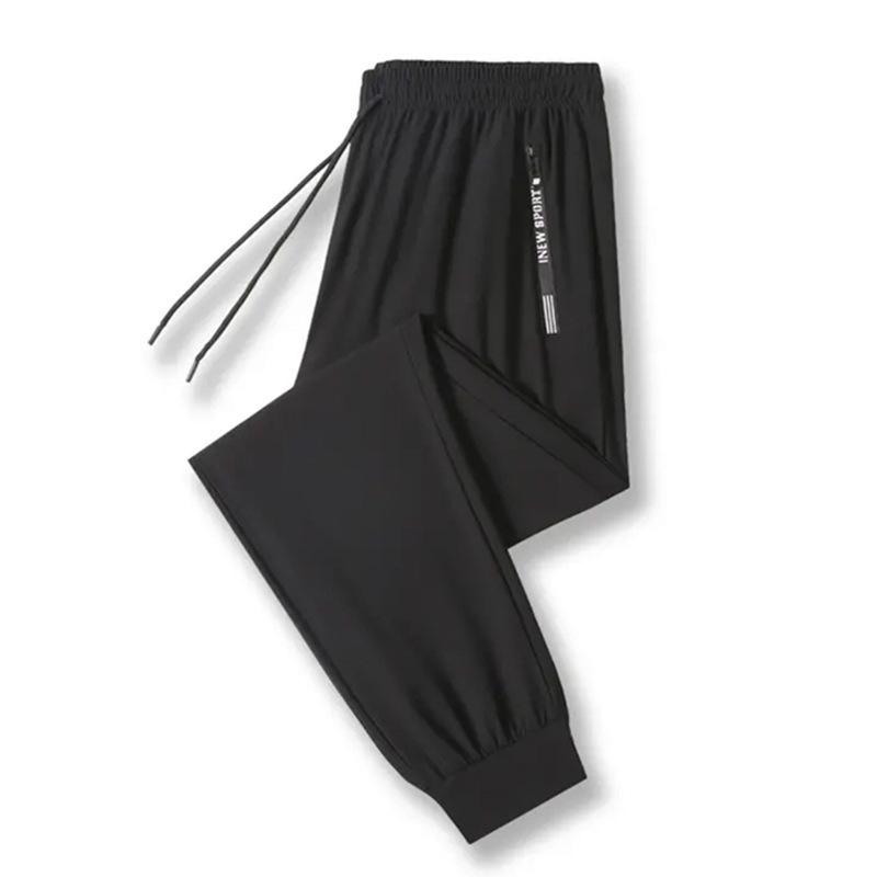Men's Summer Ice Silk Jogger Pants - Casual, Loose, Versatile, Air Conditioning, Sports Pants with a Straight Leg Design.