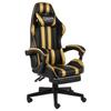 Day and Night - Day and Night Black and Gold Synthetic Leather Gaming Chair with Footrest