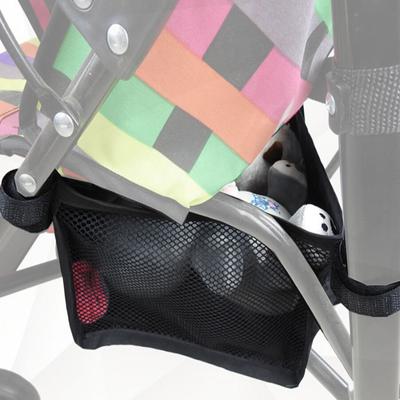 Panier de poussette pour bébé Rangement Panier de poussette portable Panier pour poussette de nouveau-né Panier utile Accessoires de poussette Fermeture à lacets