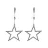New Shiny Temperament Five-pointed Star Rhinestone Crystal Earrings Personality Wild Long Star Pendant Exaggerated Big Earrings