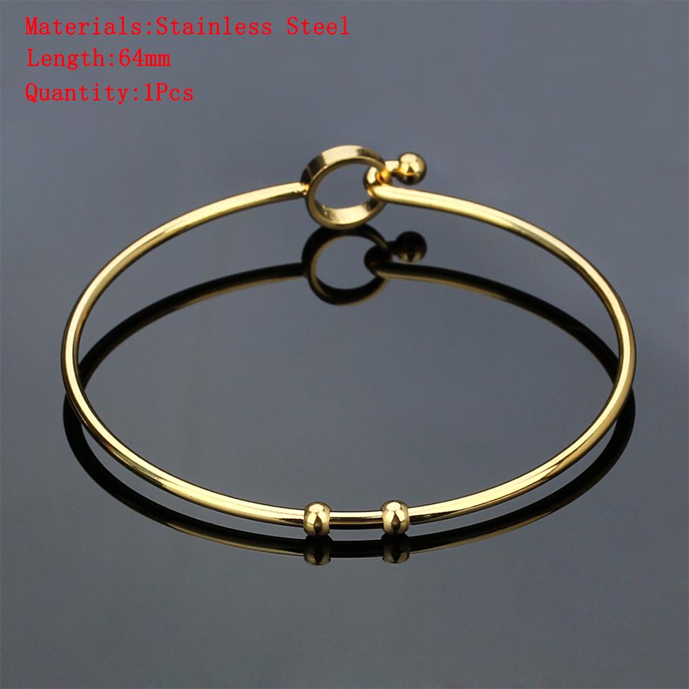 1-5pcs/lot Metal Adjustable Bangle Bracelets Blank Silver Color Open Charm Wire Base Bead Man Woman Jewelry Making