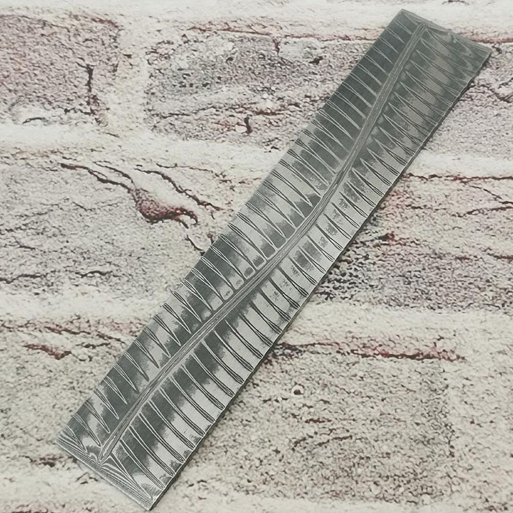 160*30*3mm Damascus Steel Billet Patterned Steel Cutter Embryo Forging Materials Quenched Smoothed for Cutter DIY