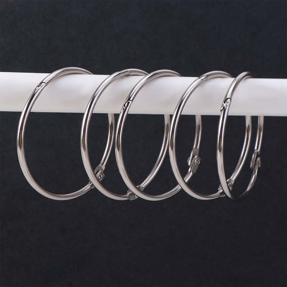 12PCS Rust Proof Shower Curtain Hooks Circular Strong Load-bearing Curtain Rings Anti-Drop Hanging Rings Window Drapes
