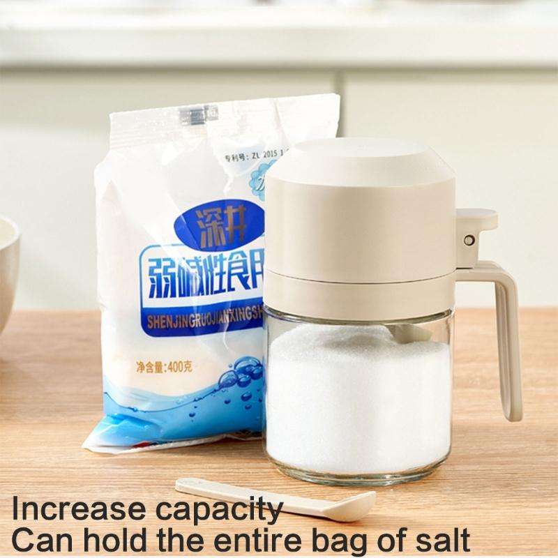 Transparent Seasoning and Spices Jar for Cooking Multipurpose Kitchen Condiment Bottle with Spoon and Lid