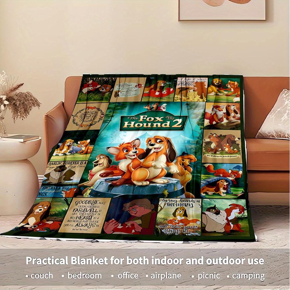 1pcs Flannel Fox and the Hound 2 Movie Poster Bedding Throw Blanket Sofa Cover Gift Adult Home Decoration Warm Soft Comfortable Light Multi-