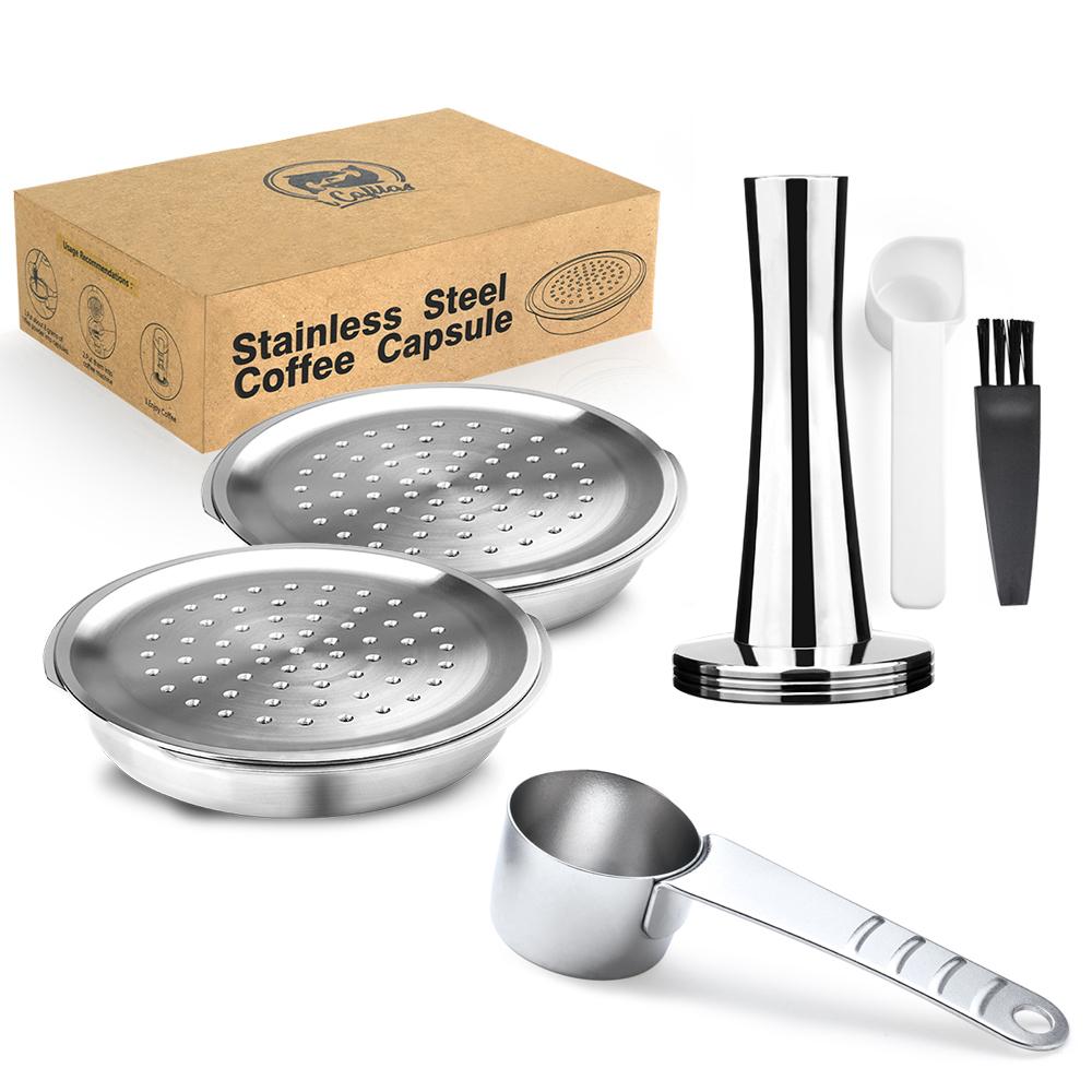 Stainless Steel Reusable Coffee Capsule Pods Compatibel with Philips Senseo Machine Coffee Maker Filter Metal Tamper