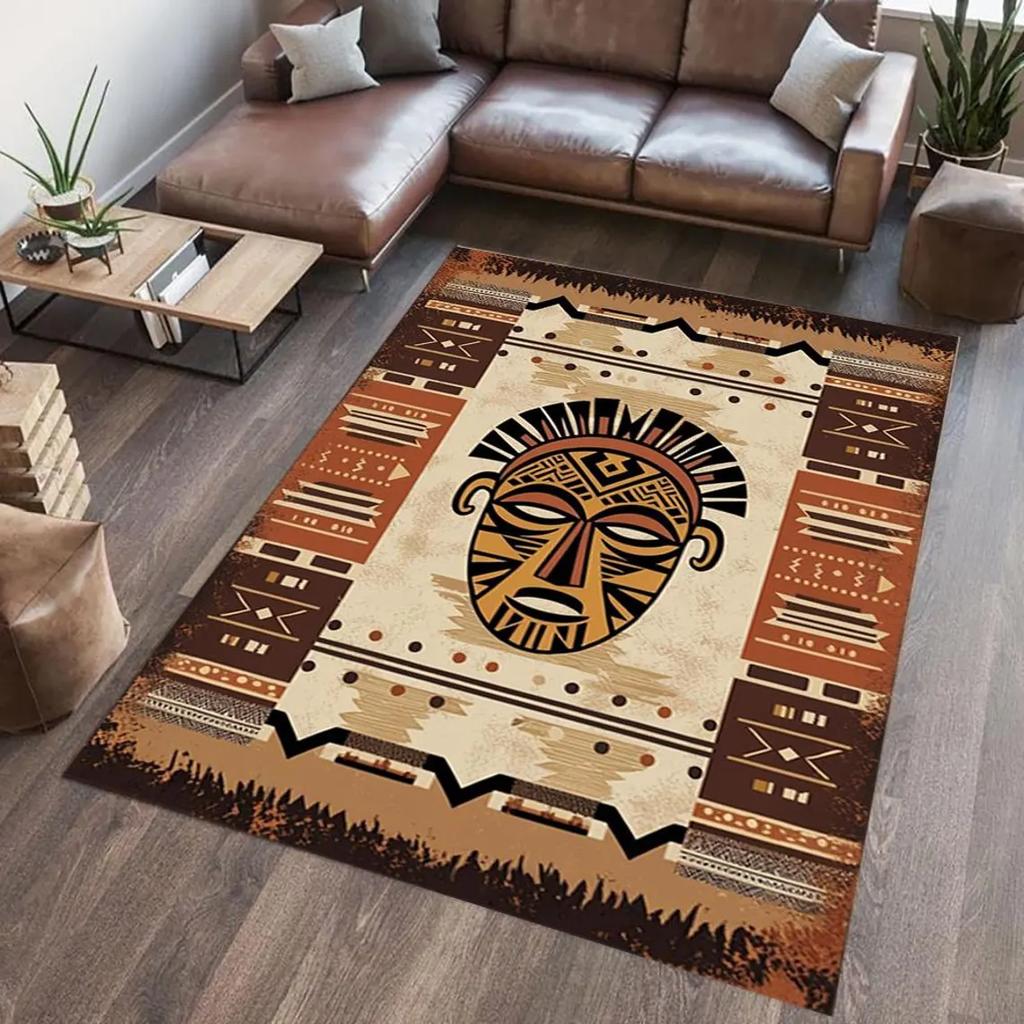 Vintage Tribal Washable Rugs for Living Room Bedroom Non Slip Accent Floor Mat Print Rug Indoor Carpet Dining Room Playroom