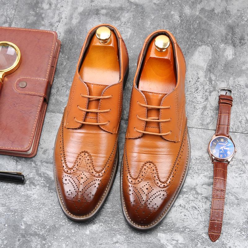 Casual Leather Shoes Men Pointed Toe Leather Shoes Business Shoes Leather Shoes