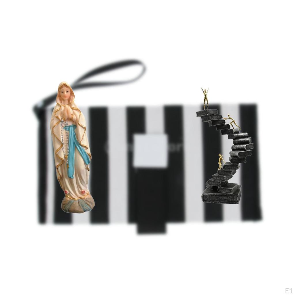 Mary Statue Blessed Sculpture Resin Jesus for Bookshelf Decorative Objects Desktop Table
