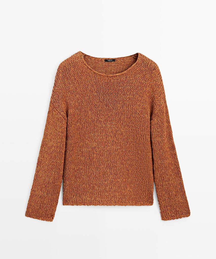 Masimodutti Cotton Blend Open Knit Sweater