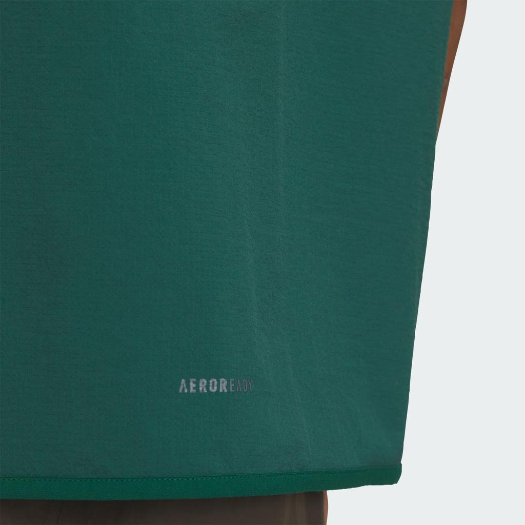 Adidas City Escape Woven Vest with Patchwork Print Logo and Stand Collar Unisex Vest Forest-Green JI9811