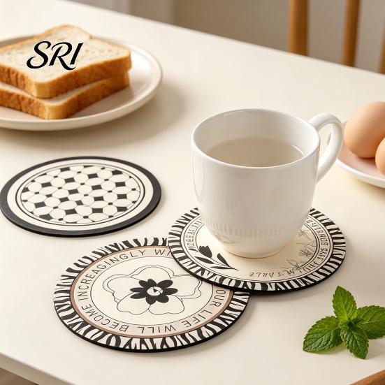 Hitzebeständige Untersetzer Retro Diatomeenerde Untersetzer Hitzebeständige Tischsets Schnelltrocknende Saugfähige Matten für Tassen Becher Schüsseln mit Zebra-Muster Rutschfest Wiederverwendbar