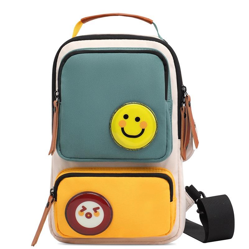 

Сумка-смайлик на грудь Повседневная сумка через плечо для пары Уличная модная спортивная сумка через плечо зелёный/жёлтый