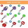60 Pieces Key Color Covers Plastic Key Color Identifiers 3 Styles 10 Assorted Colors Key Toppers for House Keys Organization Key Identifier Rings