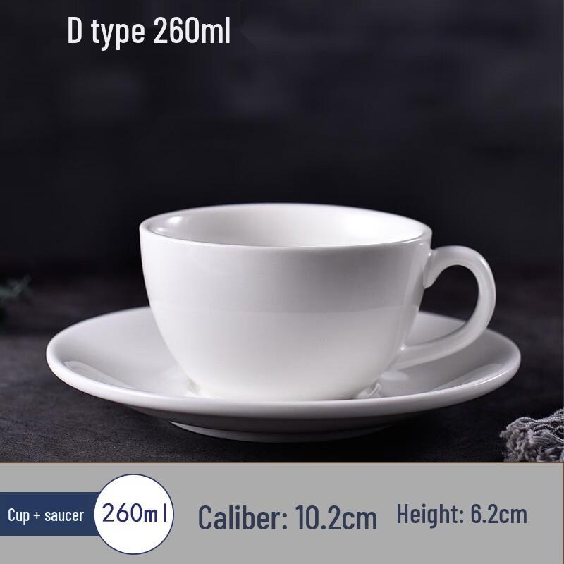Pure White Ceramic Coffee Cup & Saucer Set