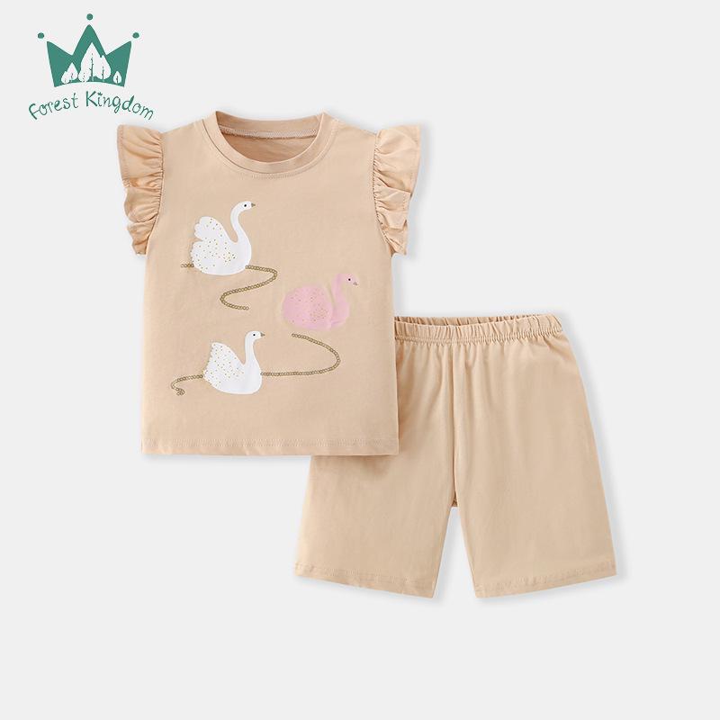 

Girls Summer Short Sleeve T-shirt Set - Children s Clothing for Ages 2-5 Years 100cm (4 Years)