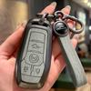 Metal Key Fob Case Cover Fit For Ford Fusion Mondeo Mustang F-150 Explorer Edge Auto Styling Key Fob Protective Key Ring