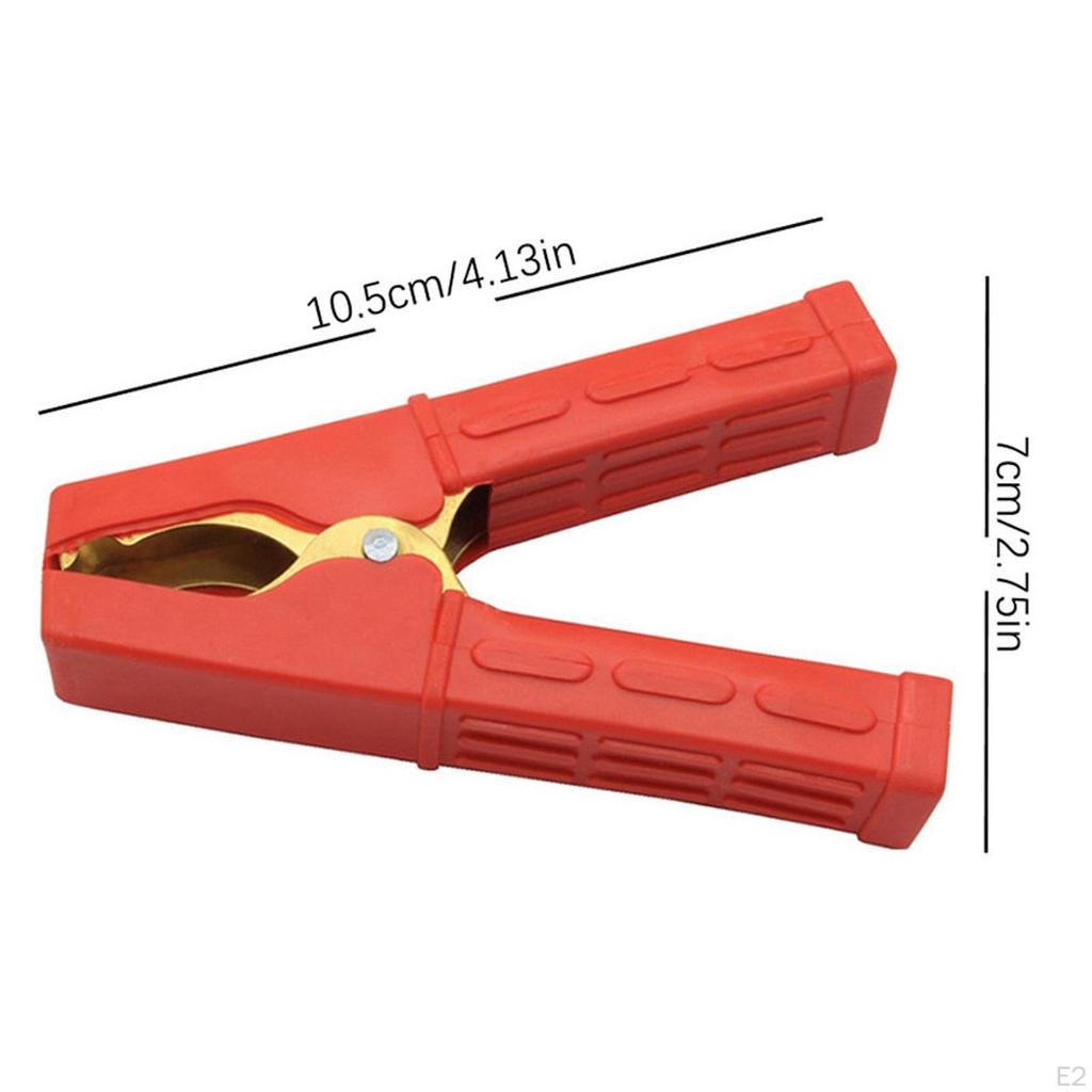 2 Pieces 100A Battery Alligator Clips Durability Portable Lightweight Jumper Cable Clamps Compact