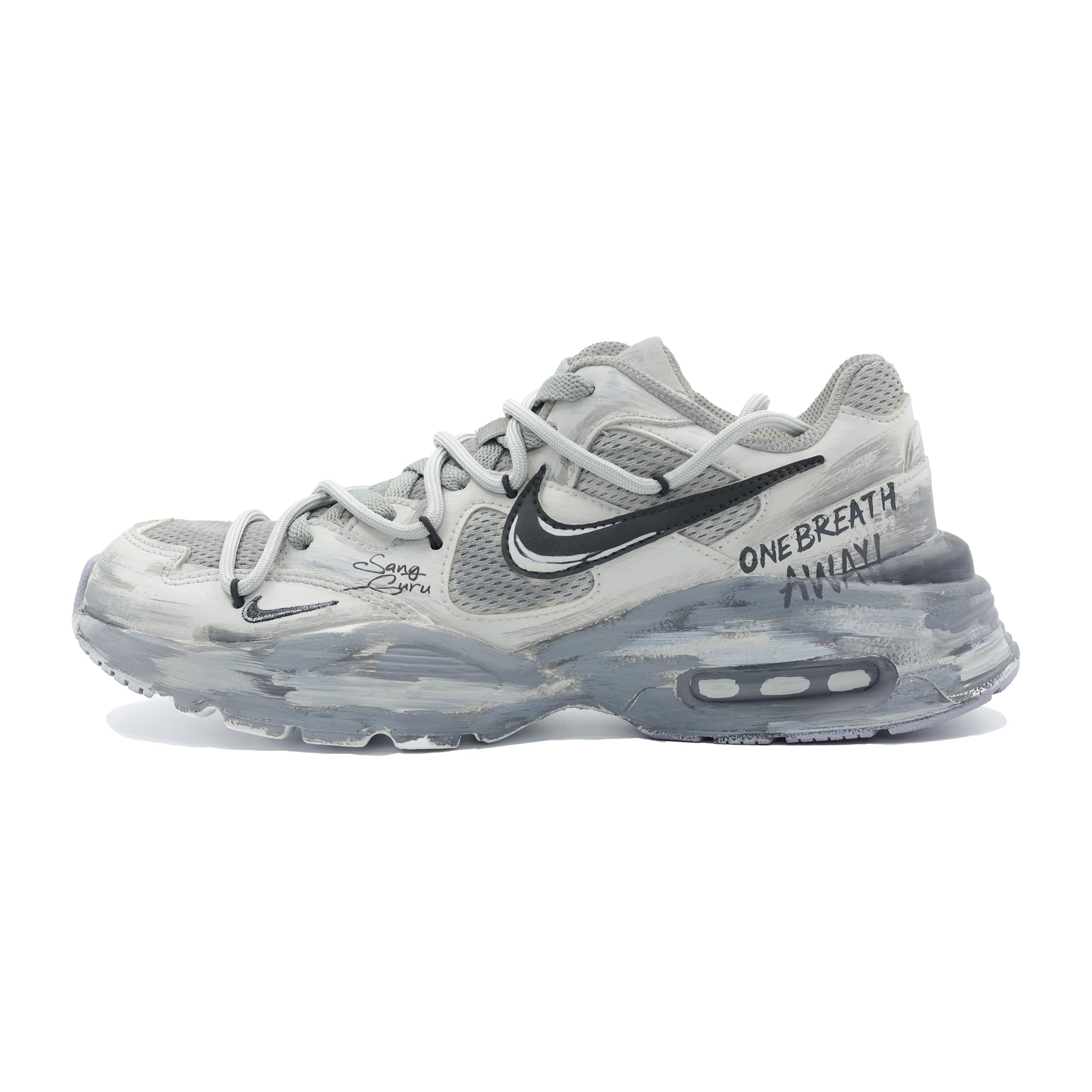 

Nike Air Max Fusion Cushioning Slip Resistant Low top Running Shoes Women s Gray Black CJ1671-105(Team292-) 35.5
