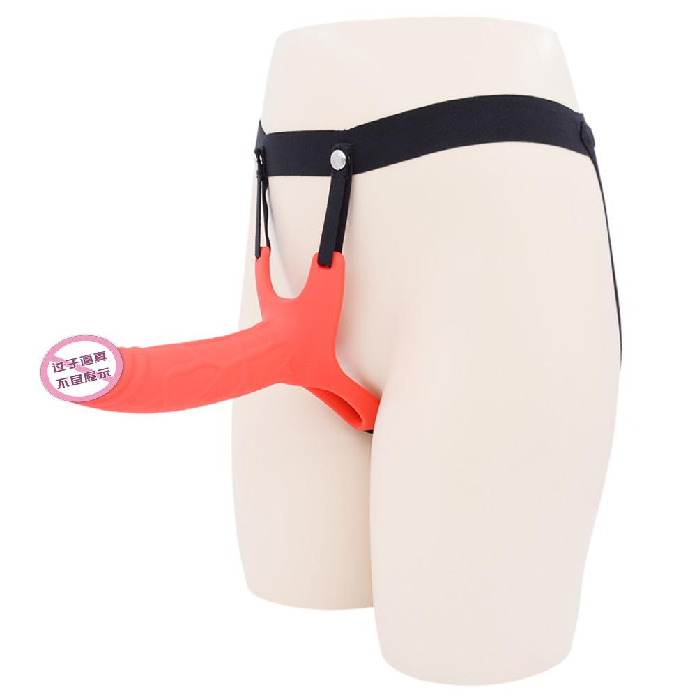 Silicone Hollow Penis Set Wearables for Males Lengthened Delay Ring Dildo Sets Bigger and Thicker Couple Sex Toys