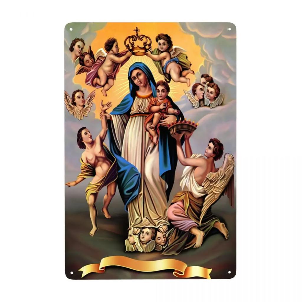Retro Virgin Mary Of Guadalupe Metal Signs Custom Mexico Catholic Saint Tin Plaque Pub Cafe Yard Home Decor 30x20cm