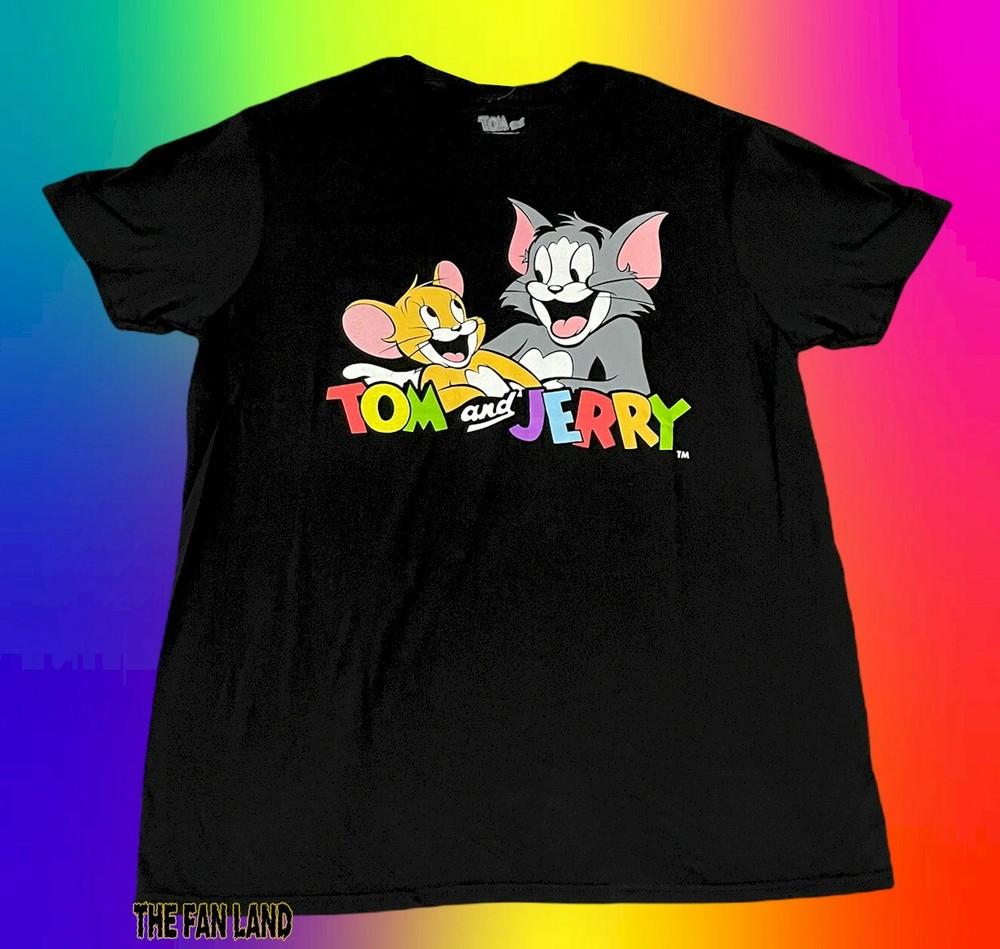 Новая винтажная унисекс футболка Tom and Jerry Hanna Barbera 1940 Черная XXXL